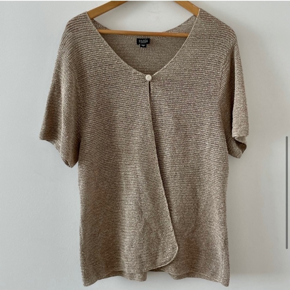 1X Eileen Fisher taupe cardigan